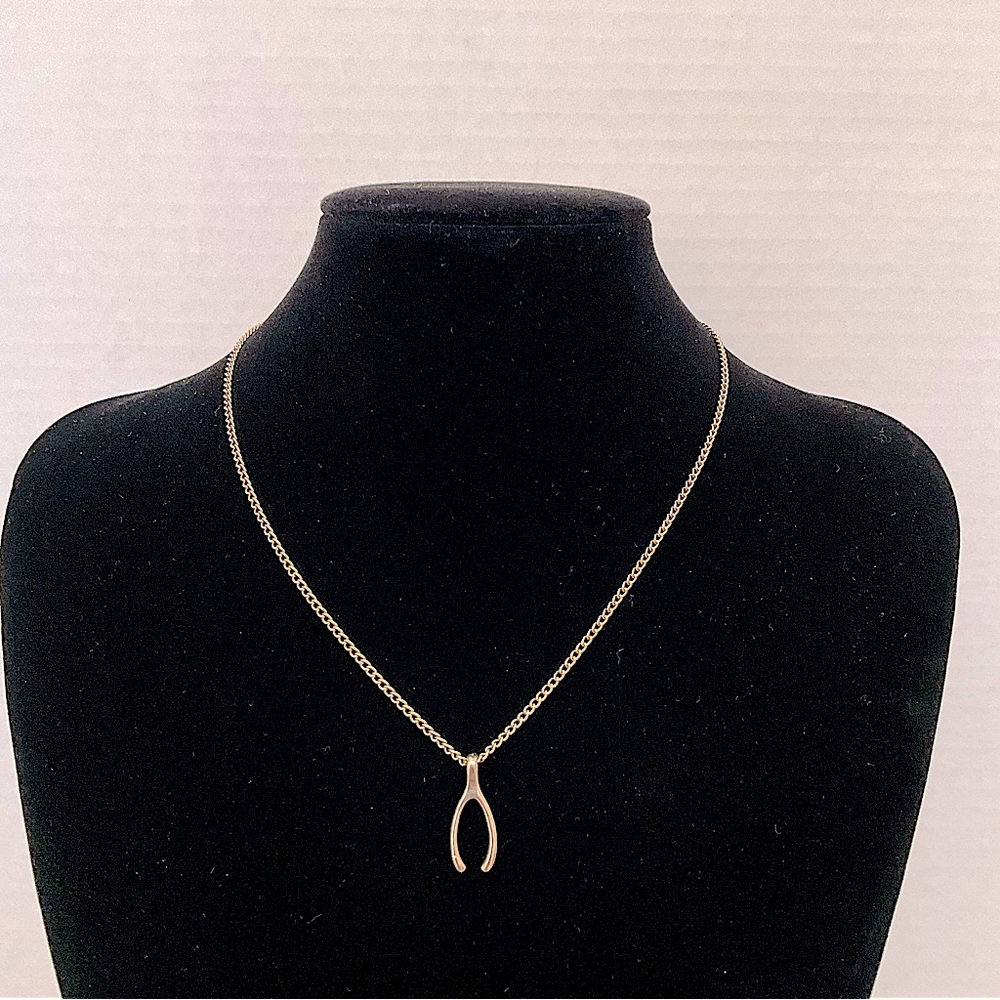 5/$25 - Silvertone Wishbone Pendant Necklace